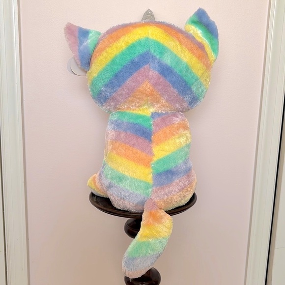 Brand New Ty Beanie Boo Large 16" Rainbow Unicorn Cat Plush Stuffed Animal Toy - Picture 7 of 15